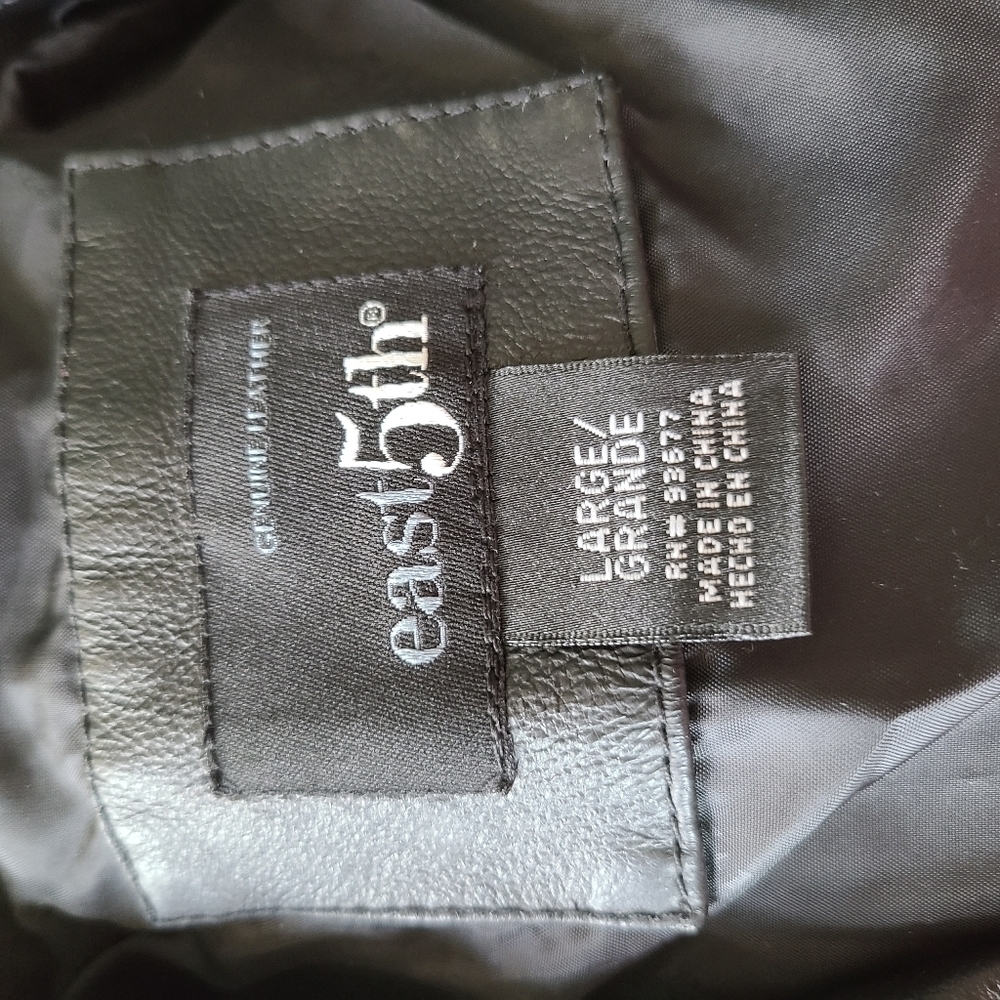East 5th Leather Black Leather Jacket Size Large NWT - Picture 9 of 9
